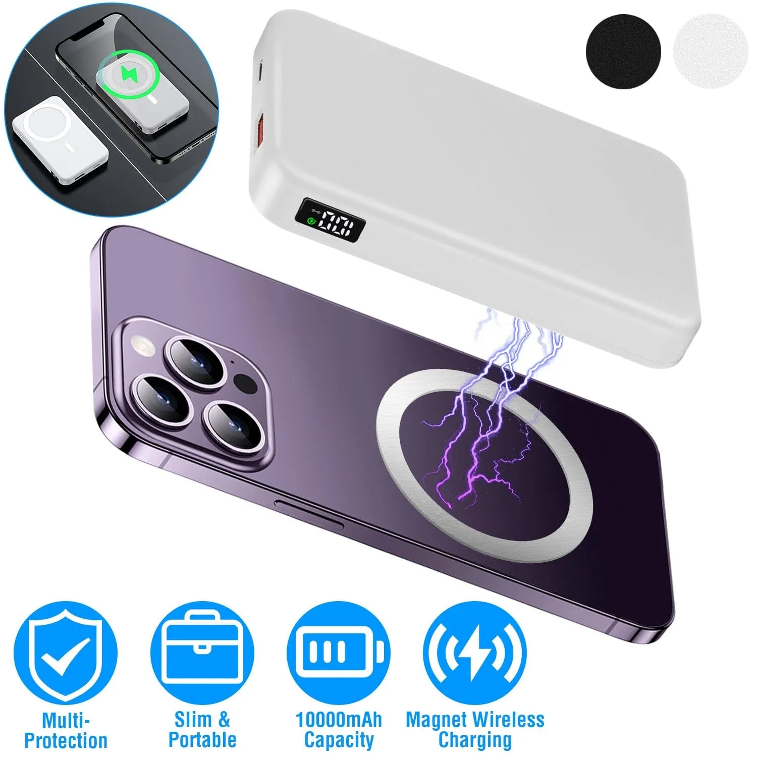 10000mAh Magnetic Wireless Power Bank 22.5W Fast Charging