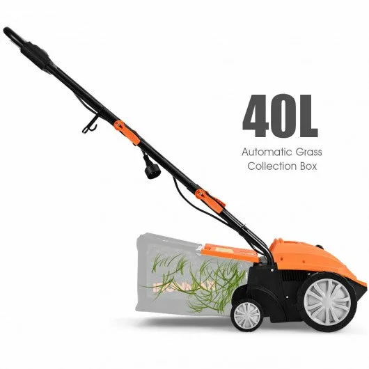 12Amp Corded Scarifier 13” Electric Lawn Dethatcher -Orange