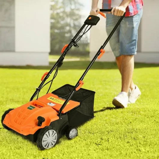 12Amp Corded Scarifier 13” Electric Lawn Dethatcher -Orange