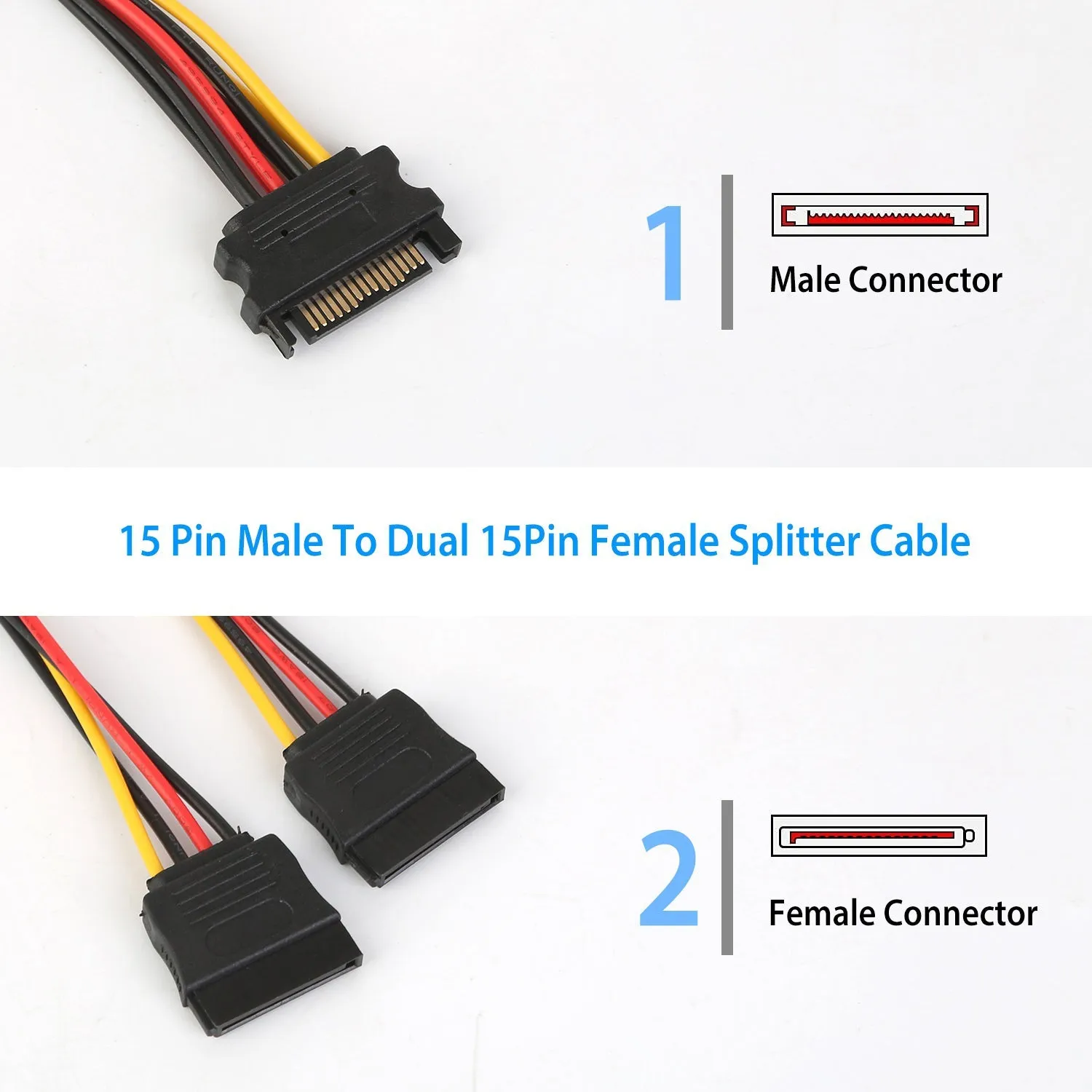 15 Pin Y Splitter Cable Adapter