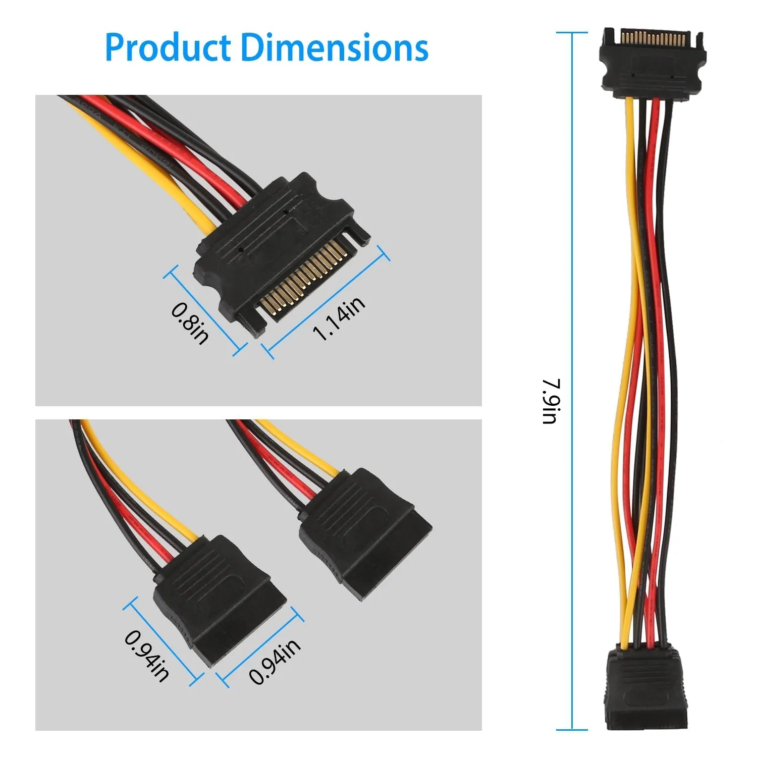 15 Pin Y Splitter Cable Adapter