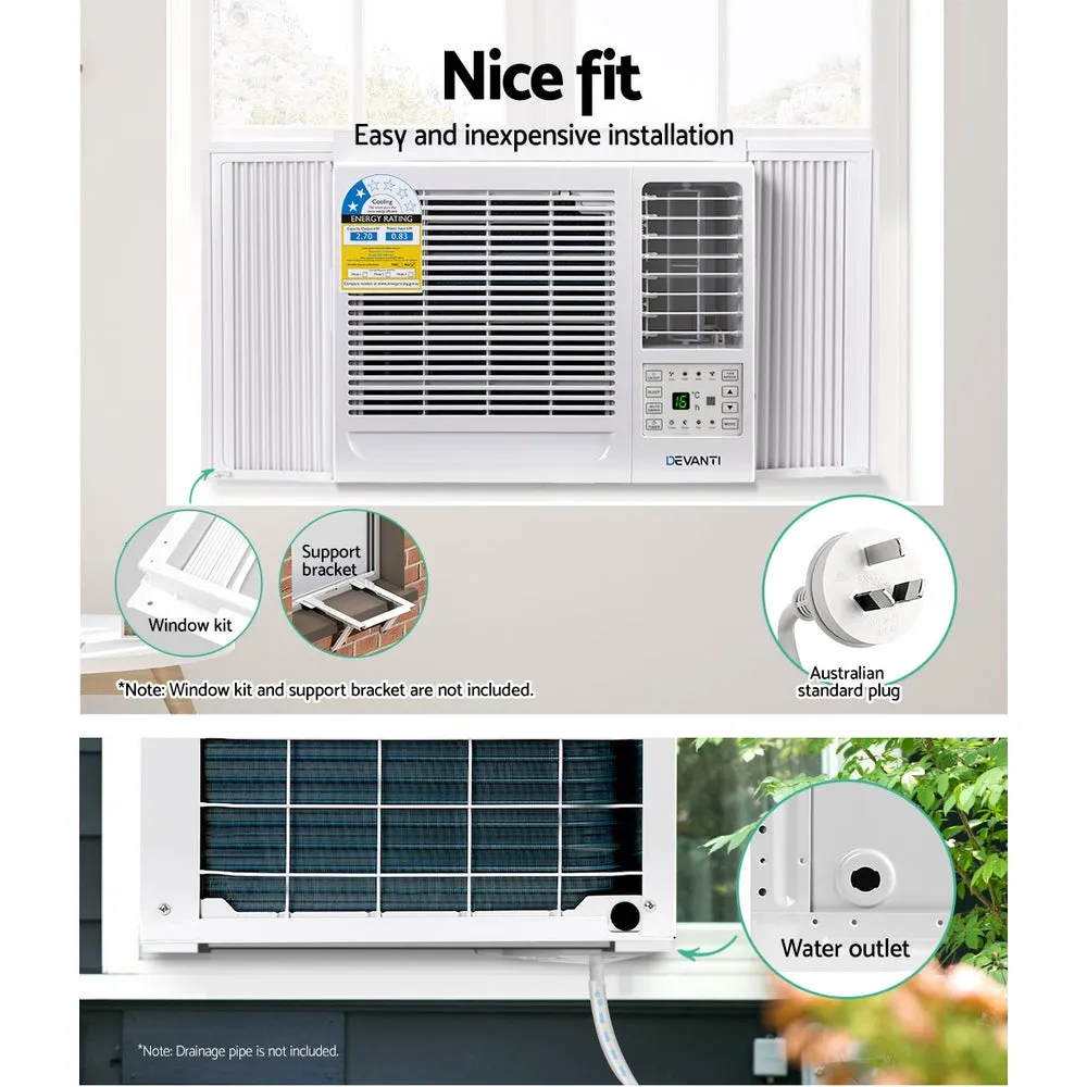 2.7kW Window Air Conditioner, LED Panel, Remote - Devanti