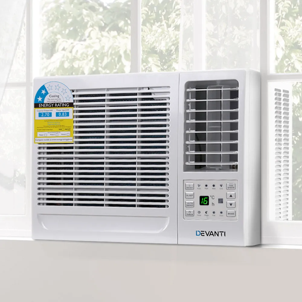 2.7kW Window Air Conditioner, LED Panel, Remote - Devanti