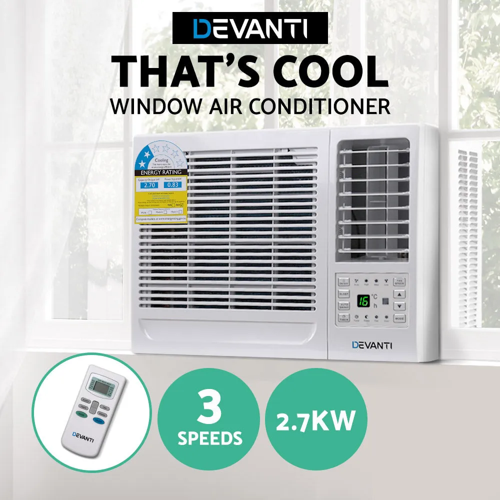 2.7kW Window Air Conditioner, LED Panel, Remote - Devanti