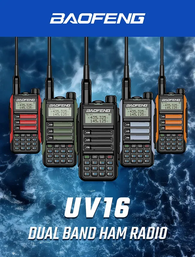 2Pack Baofeng UV16 MAX V2 Walkie Talkie 10W VHF UHF Dual Band Two Way CB Ham Radio UV-16 Portable Radio Transceiver UV5R UV10R