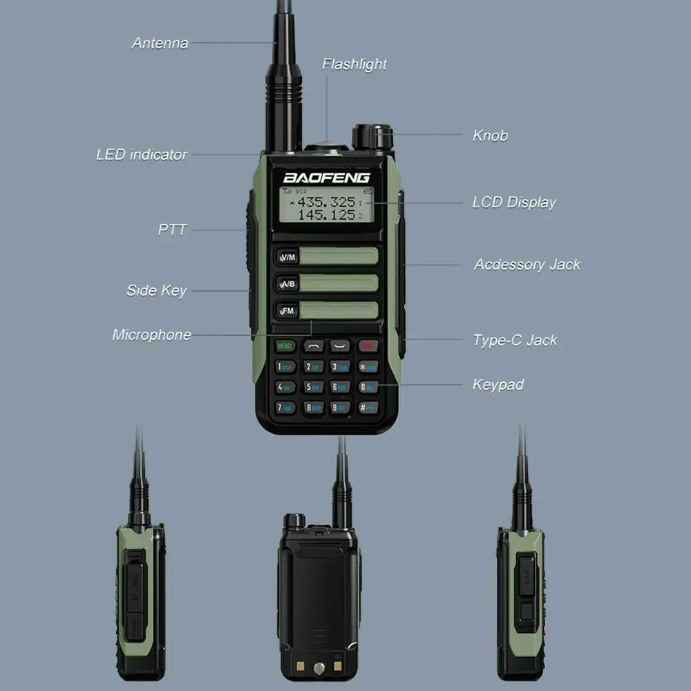 2Pack Baofeng UV16 MAX V2 Walkie Talkie 10W VHF UHF Dual Band Two Way CB Ham Radio UV-16 Portable Radio Transceiver UV5R UV10R