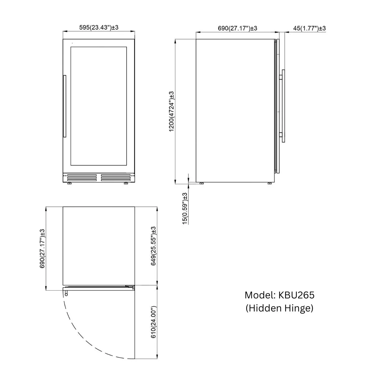 47-Inch Tall Dual Zone Wine Cooler with Low-E Glass Door