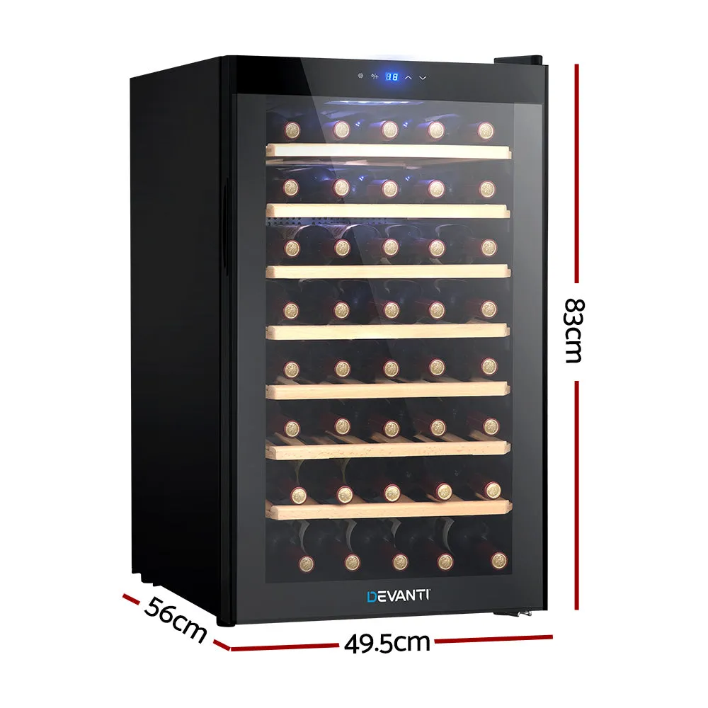 51-Bottle Wine Cooler, Compressor Cooling, LED Lights - Devanti