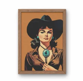 8x10 Art Print | Lady Kady Art | Bolo Tie Cowgirl | pre order