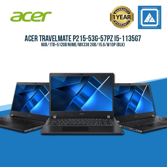 ACER TRAVELMATE P215-53G-57PZ | I5-1135G7 | 8GB | 1TB 512GB NVME | MX330 2GB | BEST FOR STUDENTS AND FREELANCERS LAPTOP