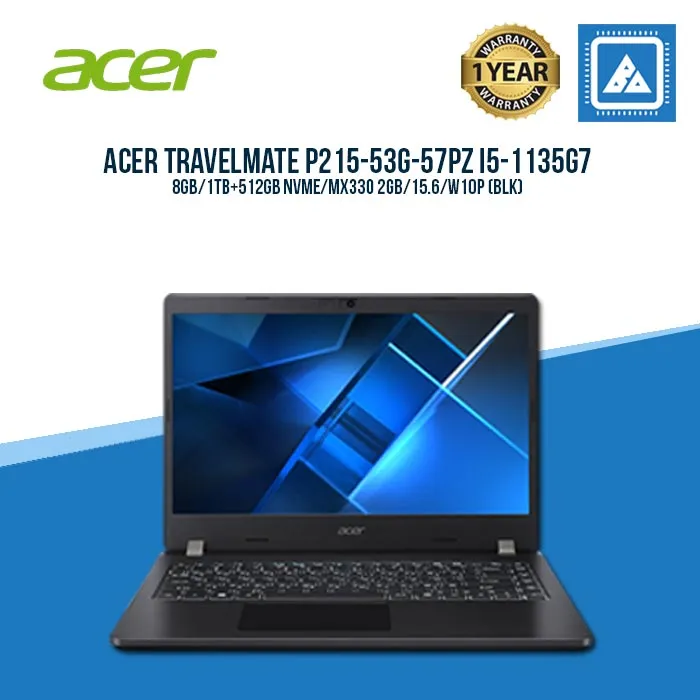 ACER TRAVELMATE P215-53G-57PZ | I5-1135G7 | 8GB | 1TB 512GB NVME | MX330 2GB | BEST FOR STUDENTS AND FREELANCERS LAPTOP