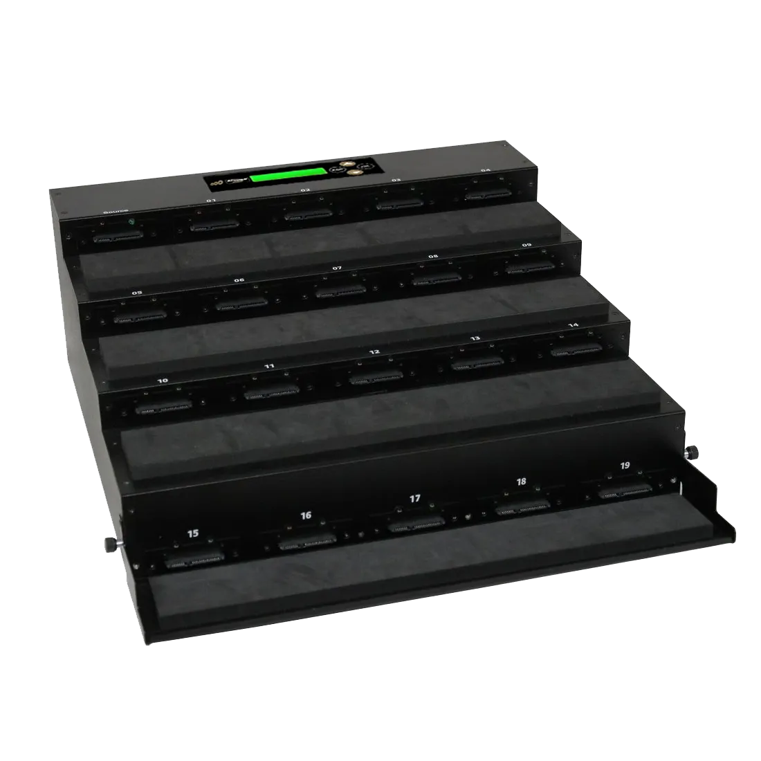 Acumen Disc 1 to 19 Flatbed SATA III Hard Drive Duplicator (up to 600MB/s) - Multiple HDD & SSD Memory Card Copier & HDD Sanitizer (DoD Compliant) - AD19-OP600