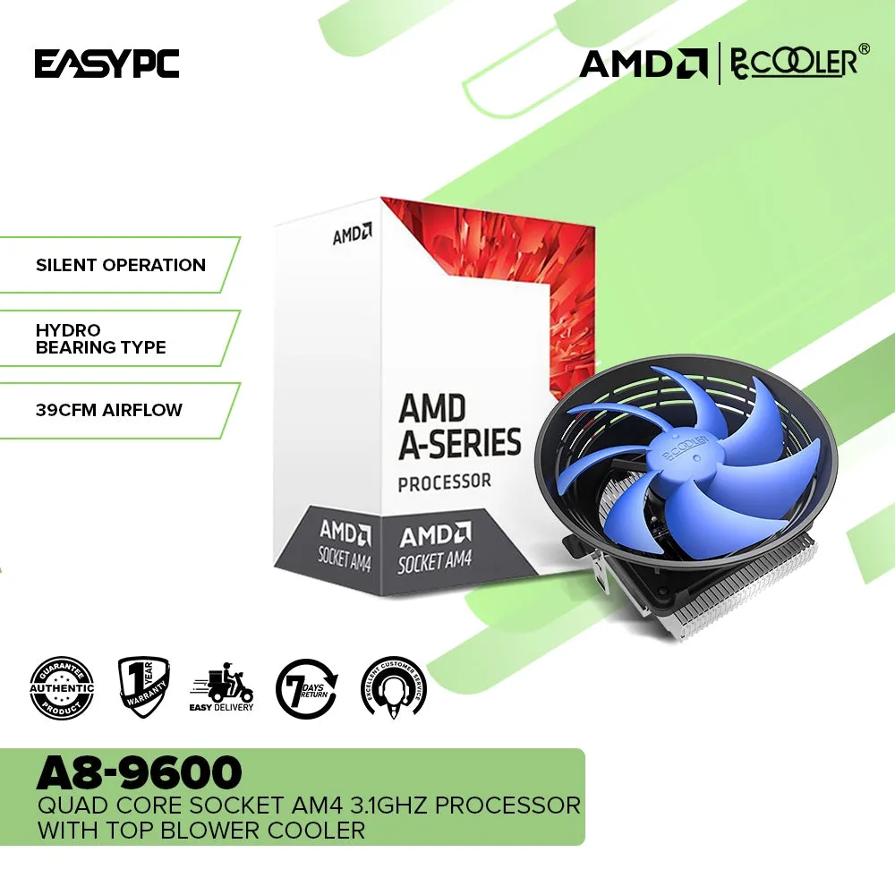 AMD A8-9600 Quad Core Socket Am4 3.1ghz Processor with CPU Cooler Q100v2 MPK