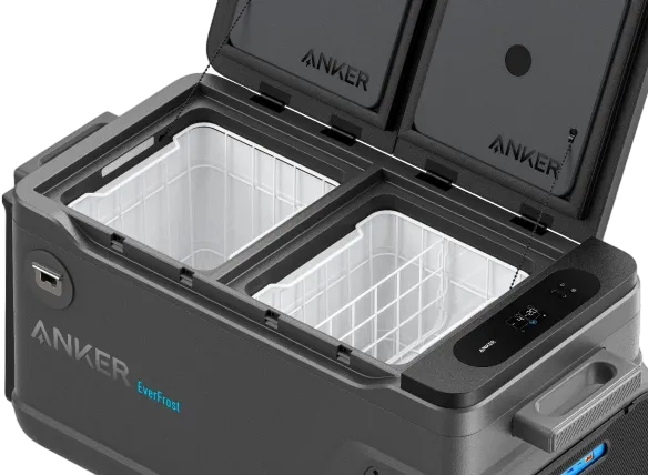 Anker EverFrost Dual-Zone Portable Cooler <b>50</b> with New 299Wh Battery, Powered by AC/DC/Solar