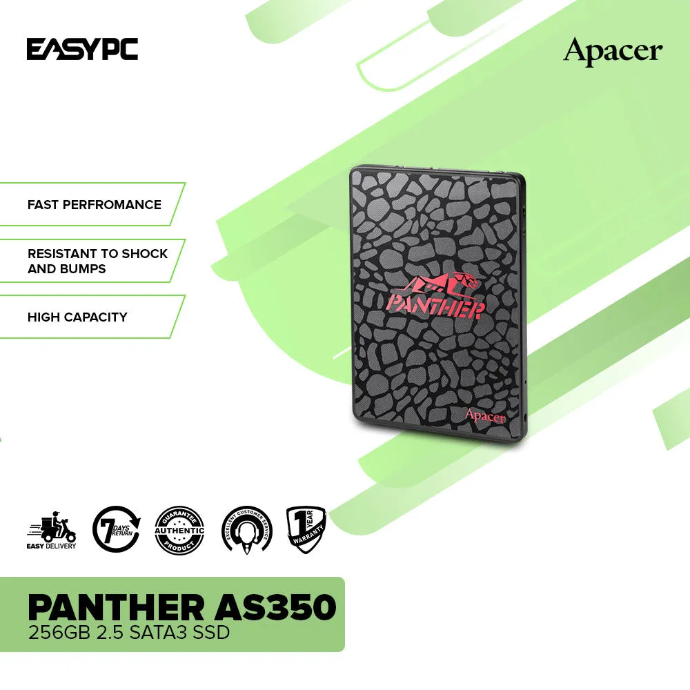 Apacer Panther AS350 256GB/512GB 2.5 SATA3 Optimized Durability & Excellent Performance at high Stability Solid State Drive