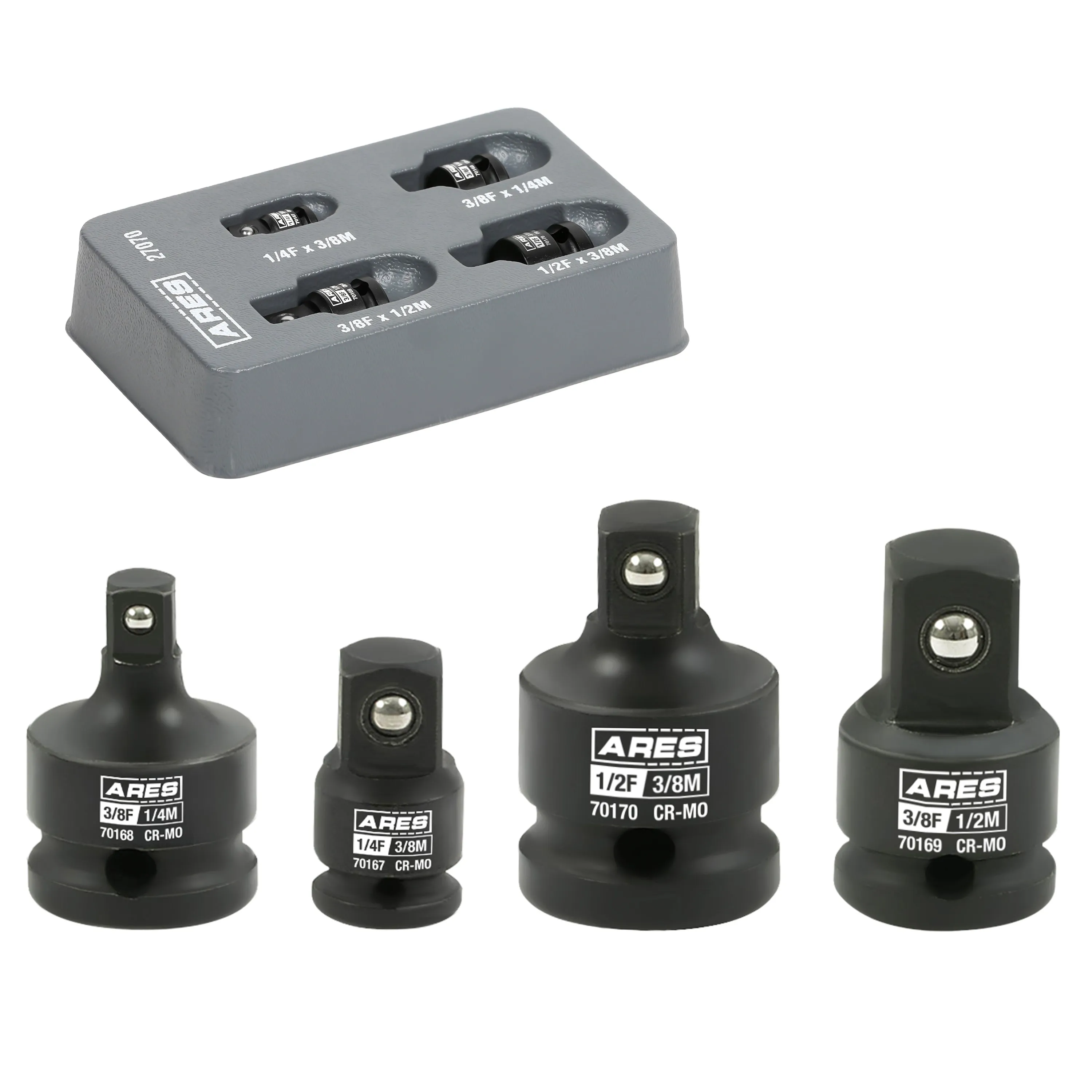 ARES 27070-2 - 4-Piece Impact Socket Adapter And Reducer Set