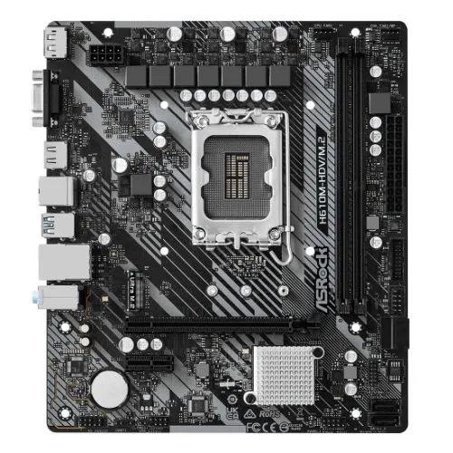 Asrock H610M-HDV/M.2 R2.0 Gaming Motherboard, Intel H610, 1700, Micro ATX, 2x DDR4, VGA, HDMI, DP, PCIe4, 1x M.2