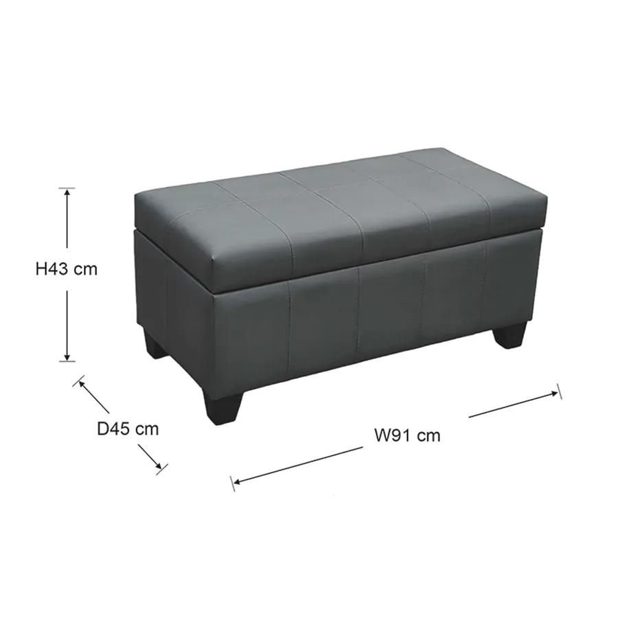 Averill Storage Bench - Faux Leather