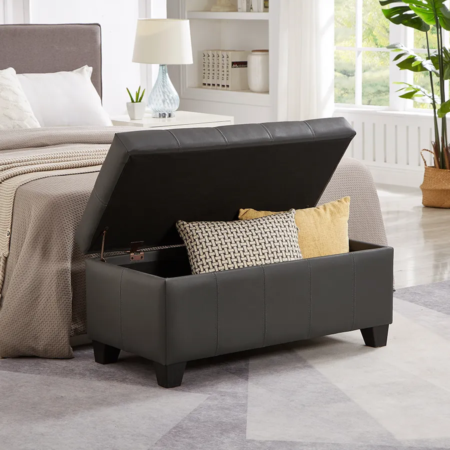 Averill Storage Bench - Faux Leather