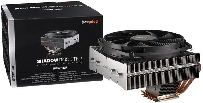 Be Quiet! BK003 Shadow Rock TF2 Heatsink & Fan Air Cooler, Intel & AMD Sockets, Shadow Wings Fan, 160W TDP