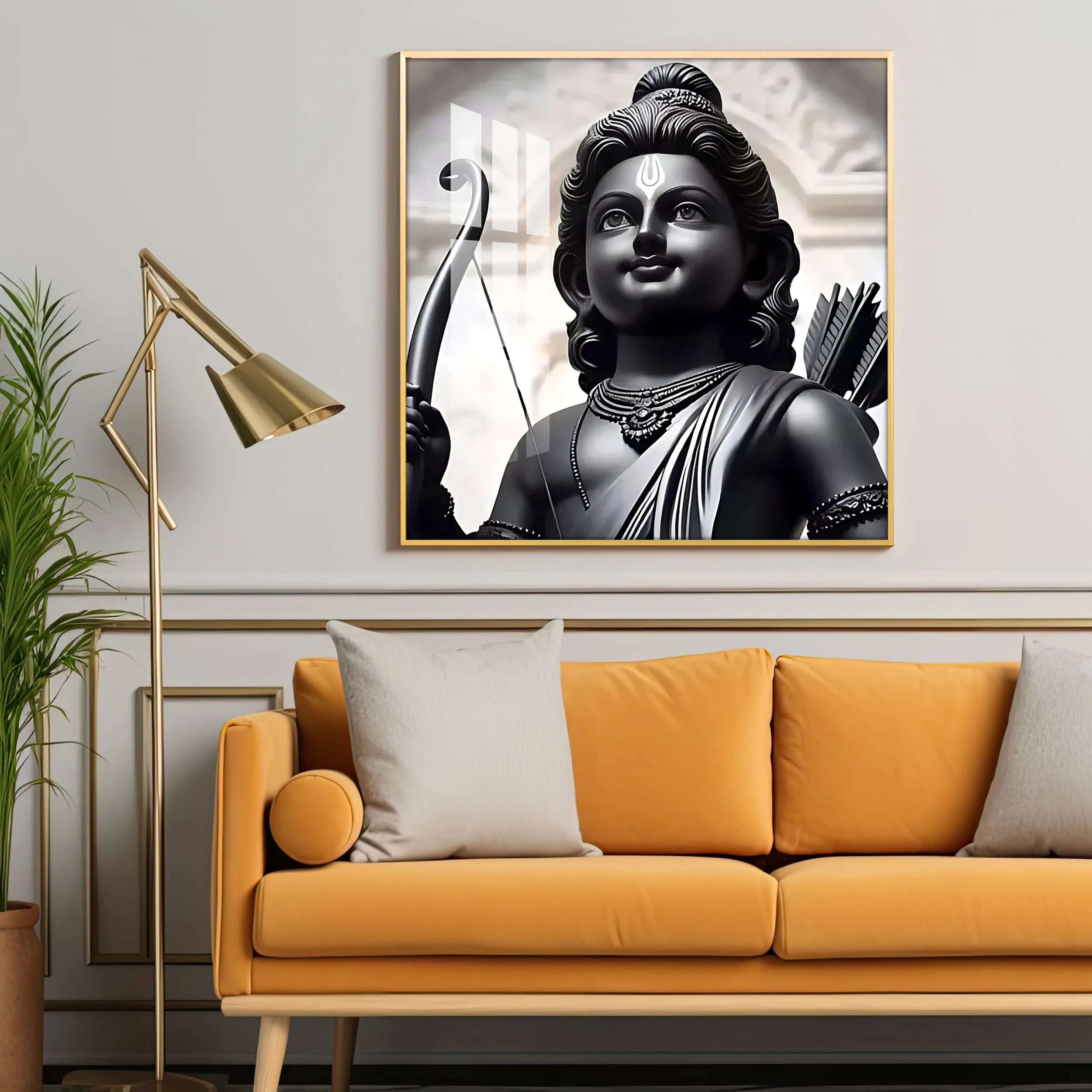 Beautiful Ram Lalla Premium Acrylic Square Wall Art