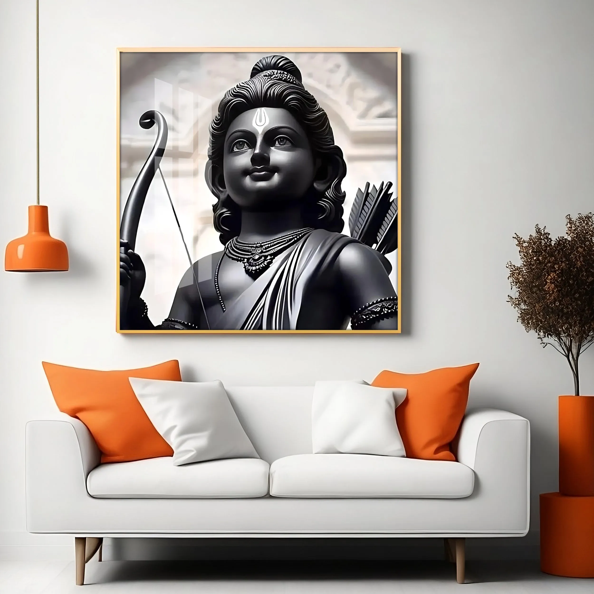 Beautiful Ram Lalla Premium Acrylic Square Wall Art