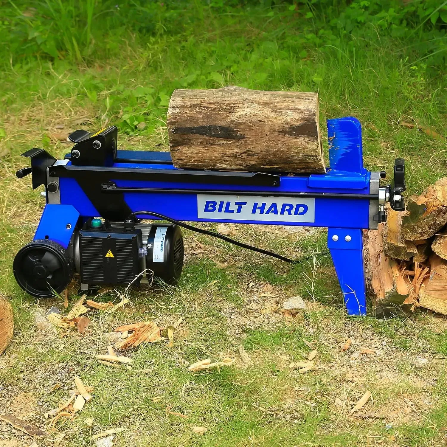 BILT HARD Log Splitter 6.5 Ton, Wood Splitter Electric Powered 15Amp, with Hydraulic Ram, Electric Firewood Splitting Machine, Horizontal