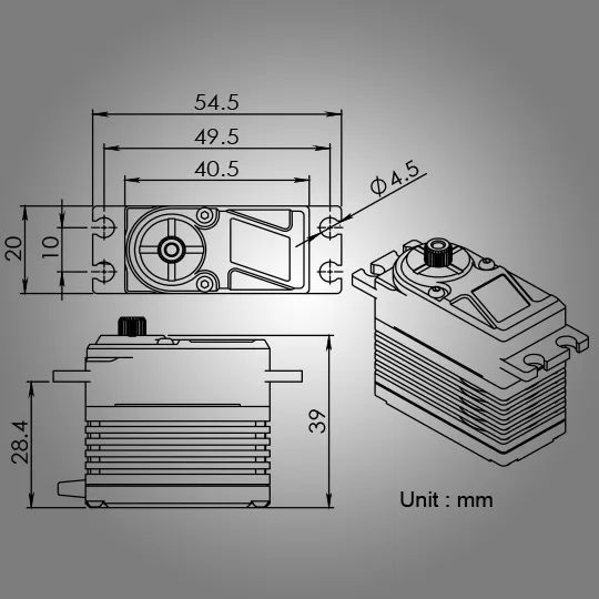 BLS-37A, HV-Digital, Hight Torque, High Speed, Titanium Gears, Brushless, Internal Protection