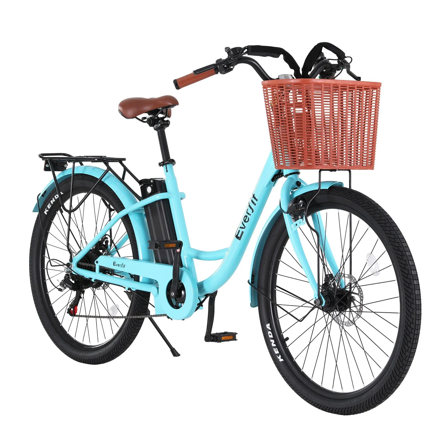 Brushless Motor 26" Electric City Bike w/ LCD & Storage - Everfit