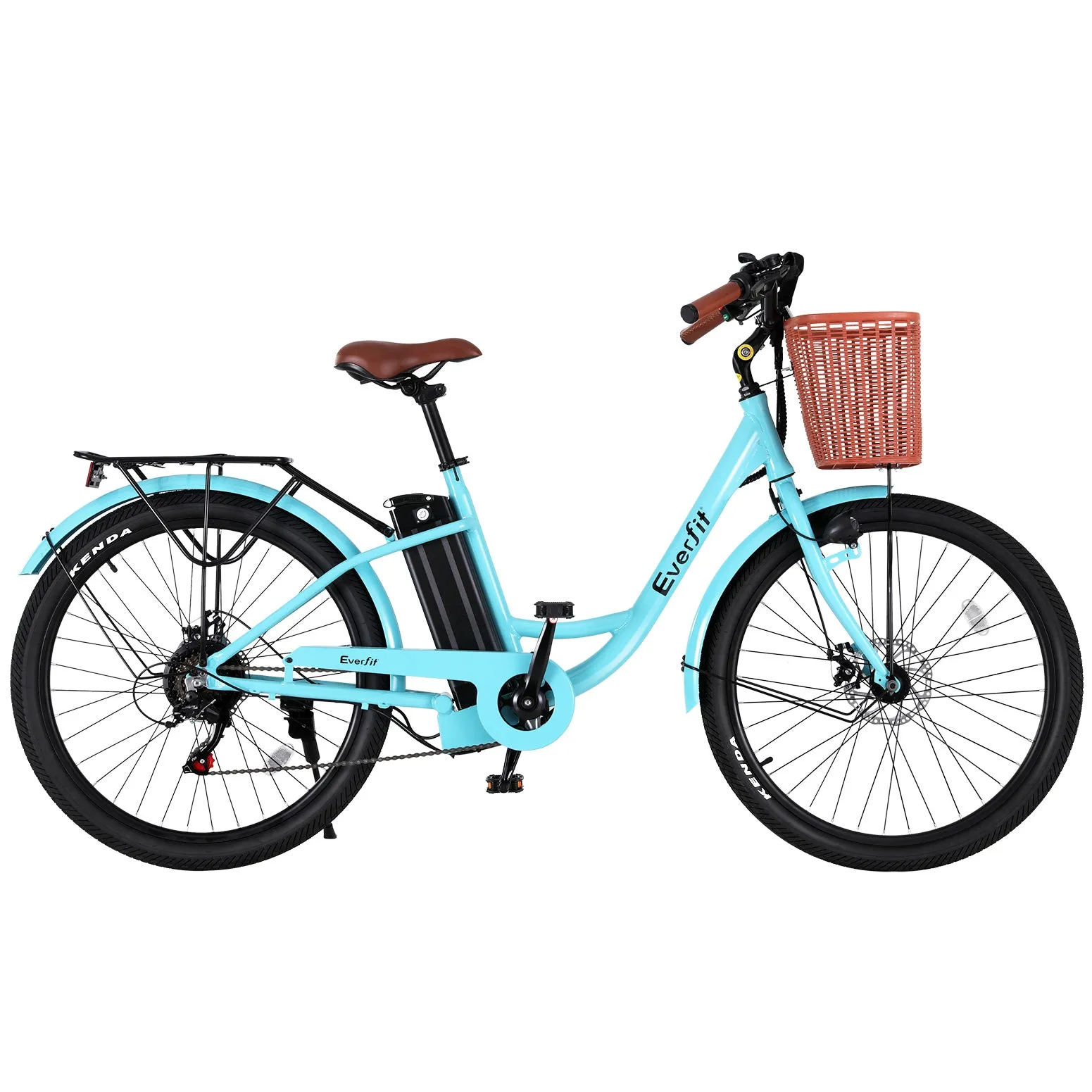 Brushless Motor 26" Electric City Bike w/ LCD & Storage - Everfit