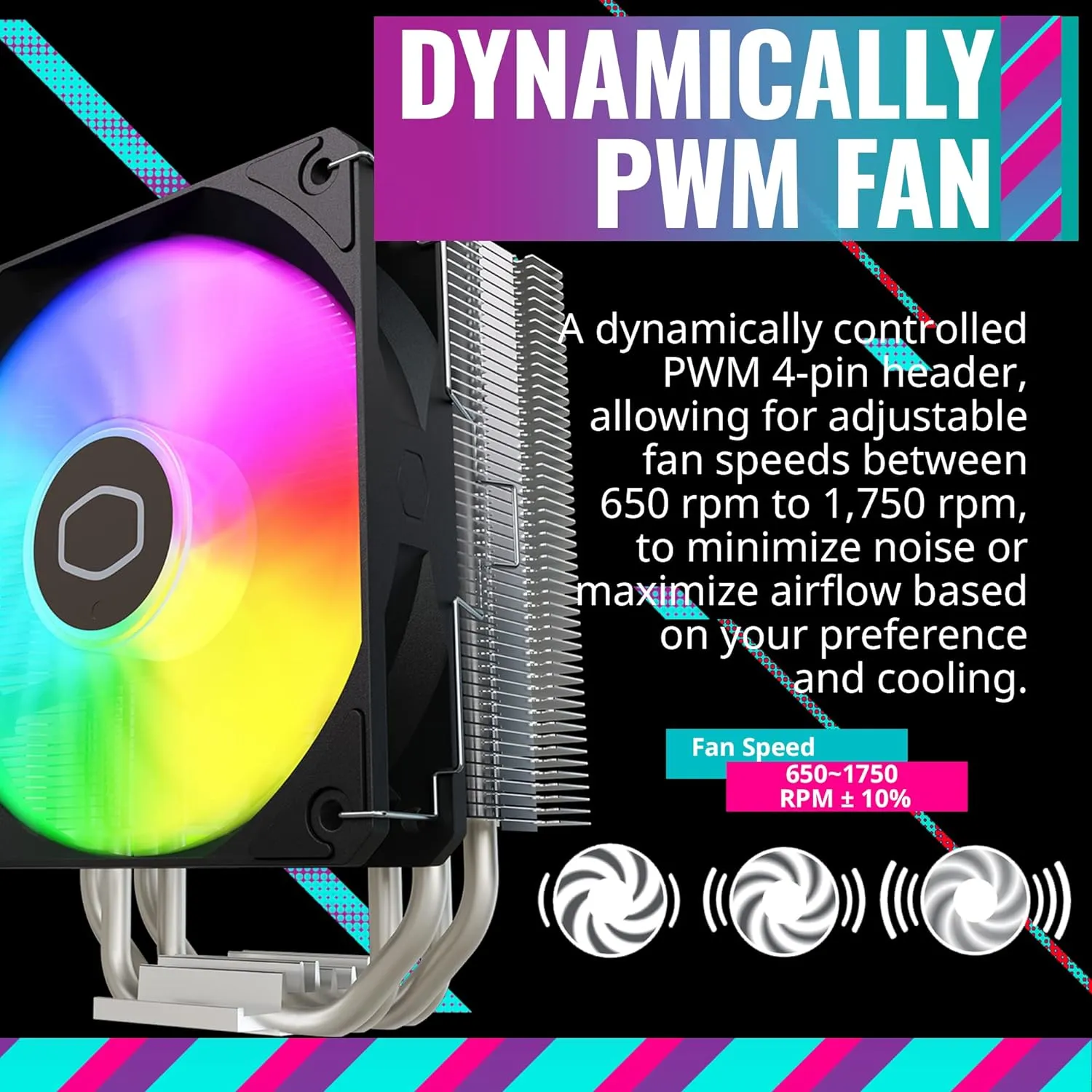 Cooler Master Hyper 212 Spectrum V3 ARGB CPU Cooler | Intel & AMD CPU Air Cooler