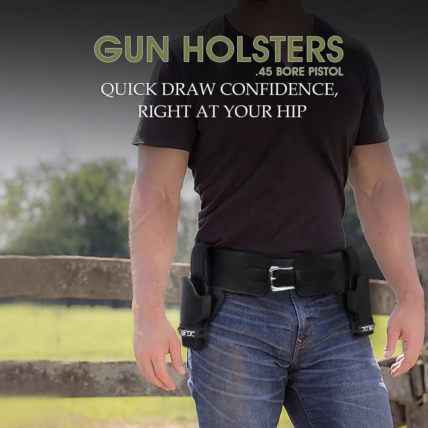 Cowboy Western Style Gun Holster & Belt Set