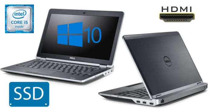 Dell Latitude E6230 Laptop 12.5” HD (720p) - Intel Core i5-3320M @ 2.6GHz (3rd Gen) | 8GB RAM | 128GB SSD  | Webcam, DVDRW  | Windows 10 Pro x64  | Grade A (Dell Certified Refurbished) - 1 Year Warranty