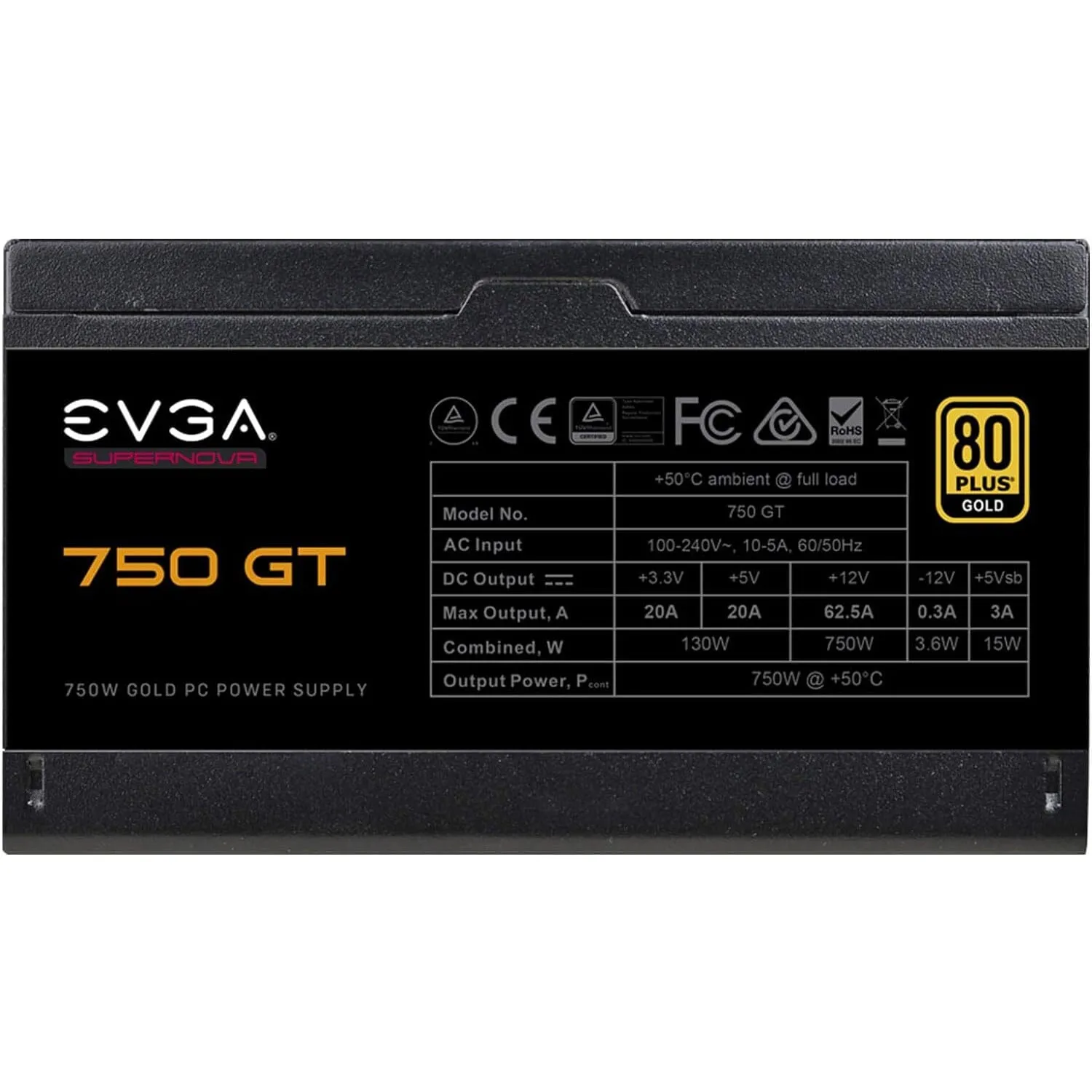 Evga 750w Gold Power Supply 220-GT-0750-Y1 (Refurbished)