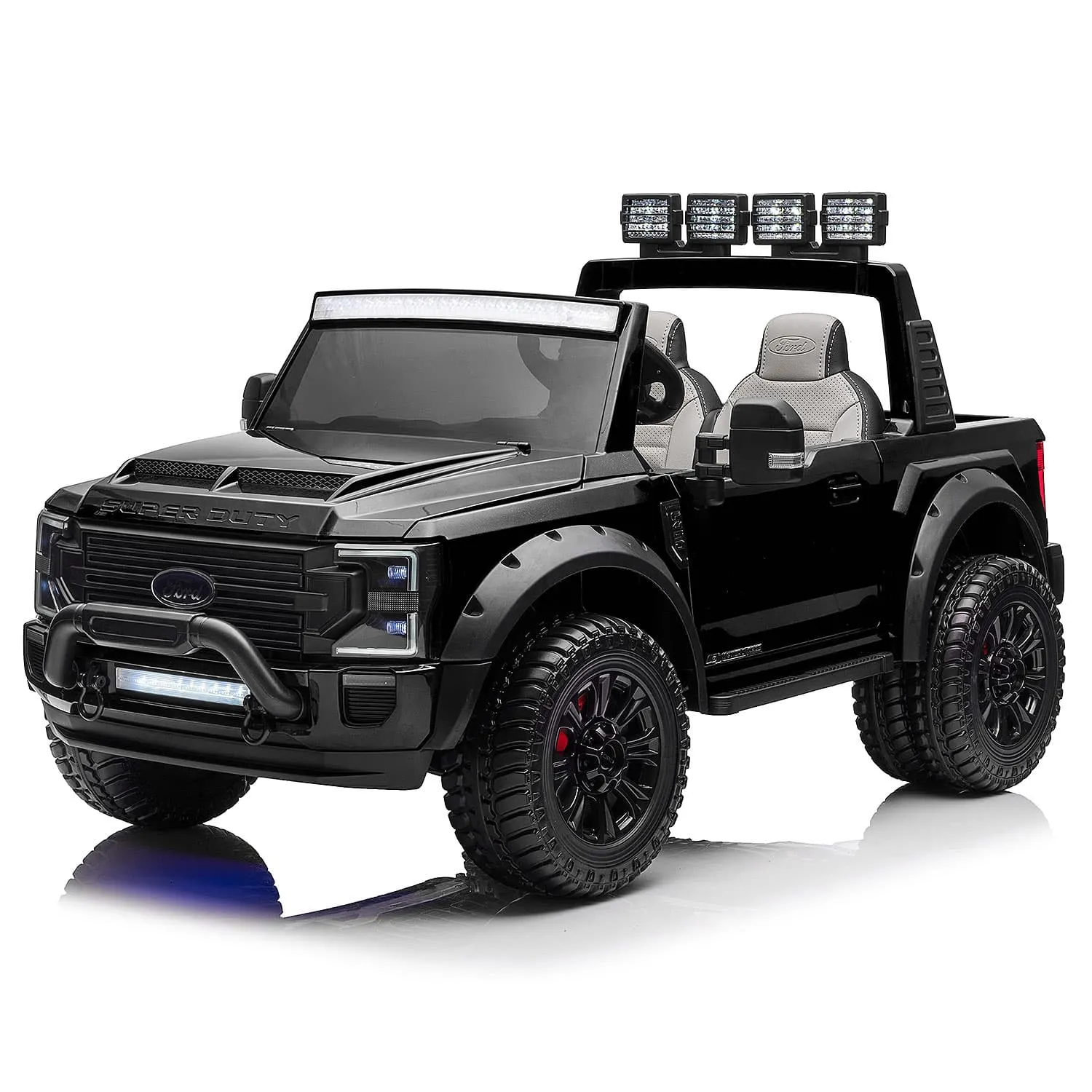 Ford F450 Custom Edition 24v Kids Ride-on Car Truck With R/c Parental Remote | Black