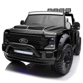 Ford F450 Custom Edition 24v Kids Ride-on Car Truck With R/c Parental Remote | Black