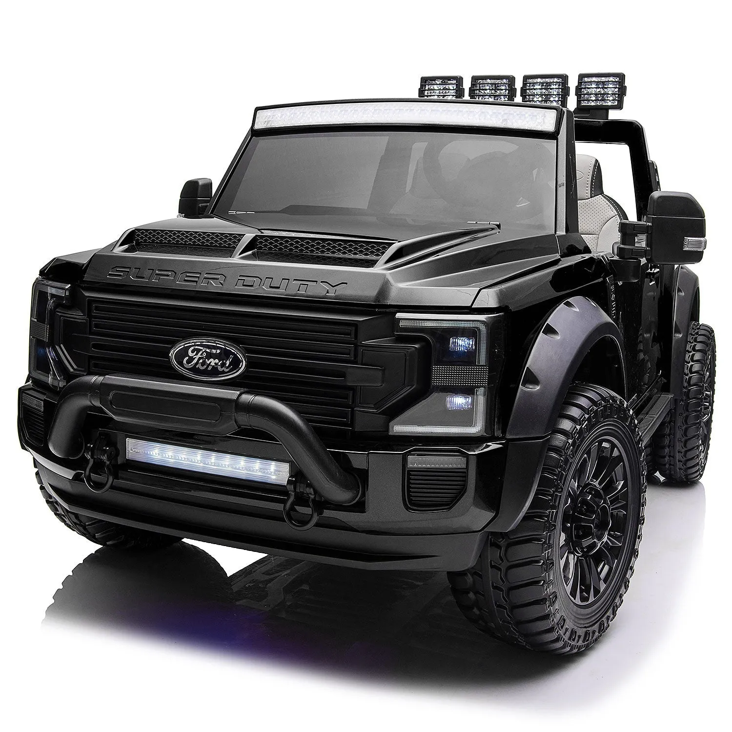 Ford F450 Custom Edition 24v Kids Ride-on Car Truck With R/c Parental Remote | Black