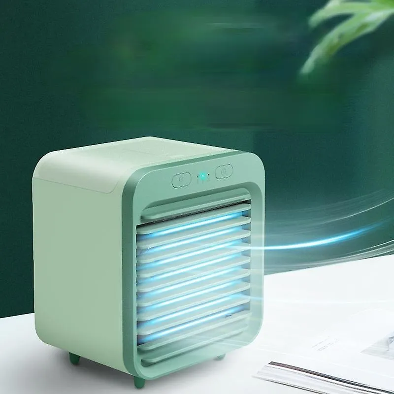 Green USb Desk Mini Fan Portable Air Cooler Fan Air Conditioner Light Desktop Air Cooling Fan Humidifier Purifier For Office Bedroom Fa0580