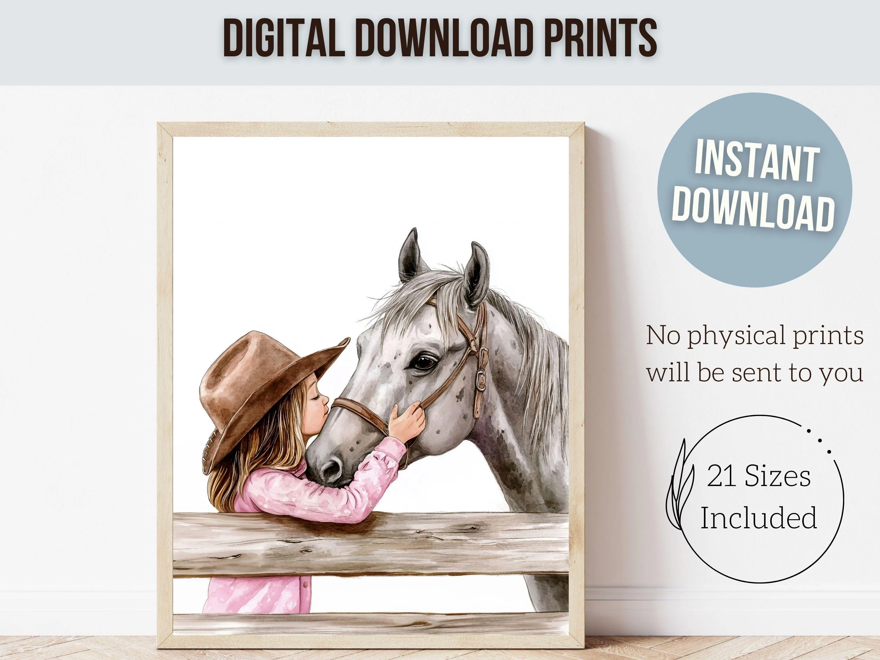 Grey Horse Print - 003