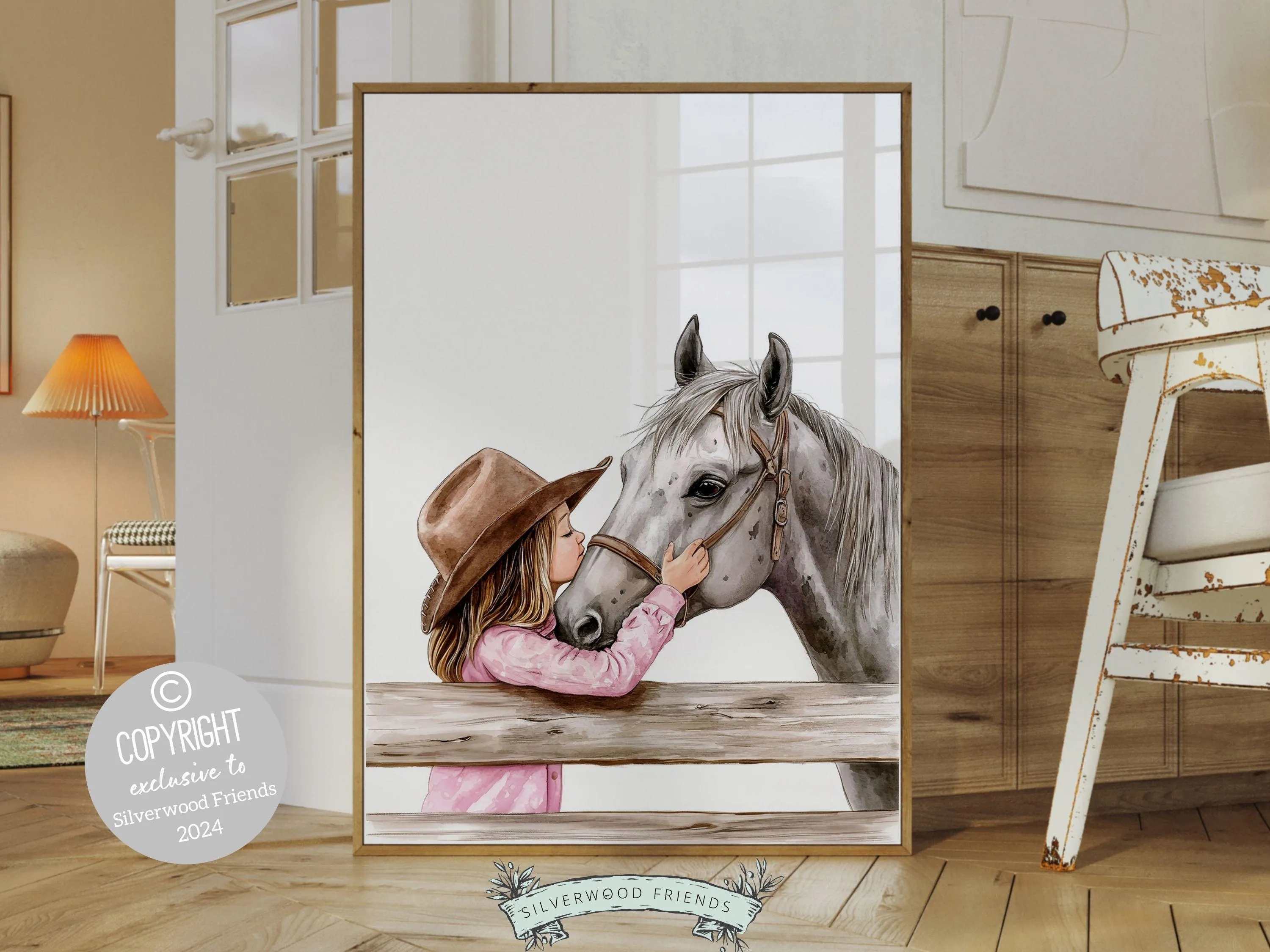 Grey Horse Print - 003