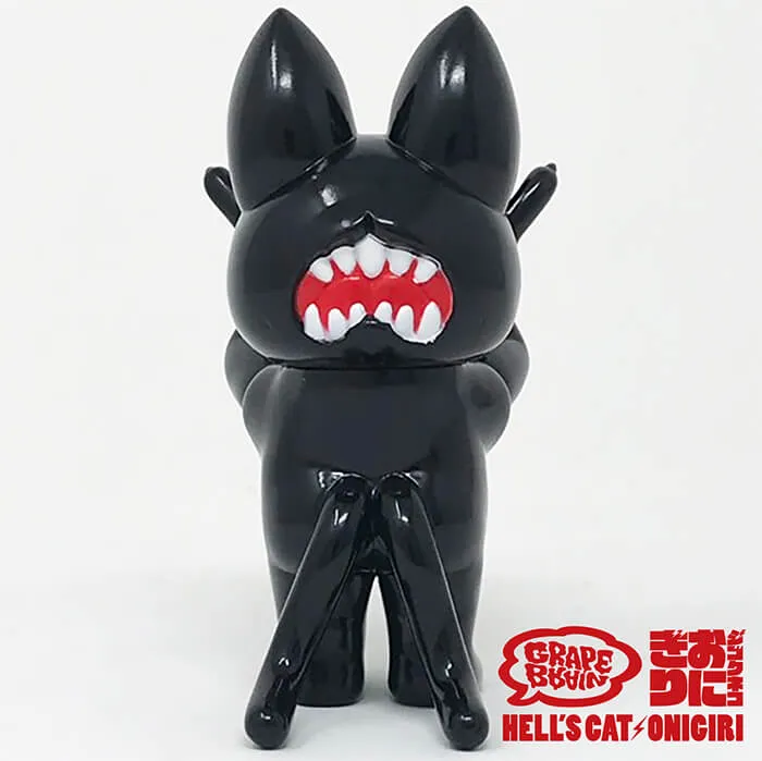 Hell's Cat Onigiri - Black by Grape Brain