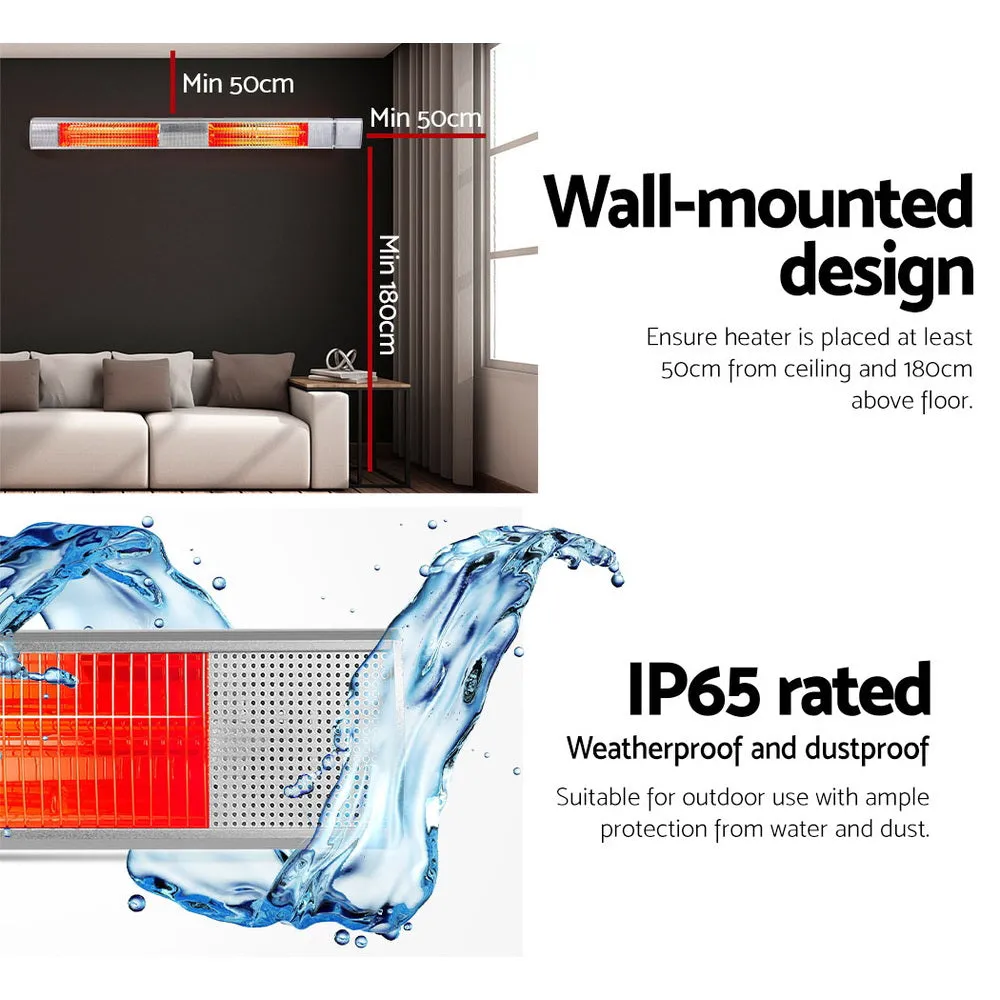 IP65 Infrared Radiant Heater 3000W, Remote, Indoor/Outdoor, Devanti