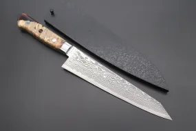 JCK Original Kagayaki NOVEL- Limited Edition Custom R-2 Damascus Series KNLTD-73 Kiritsuke-Gyuto 200mm (7.8 inch, Forged Blade)