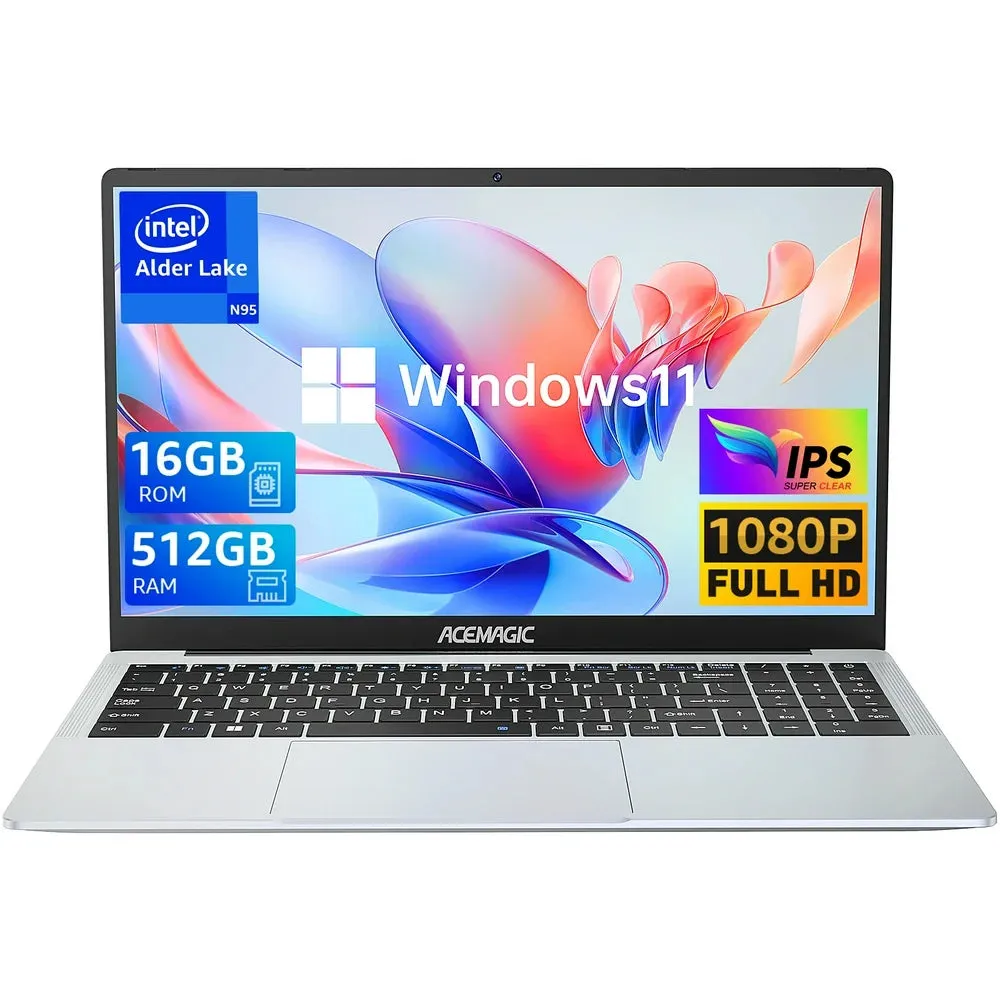 Laptop 15.6 FHD 16GB DDR4 512GB SSD Intel Alder Lake N95 up to 3.4Ghz with Windows 11