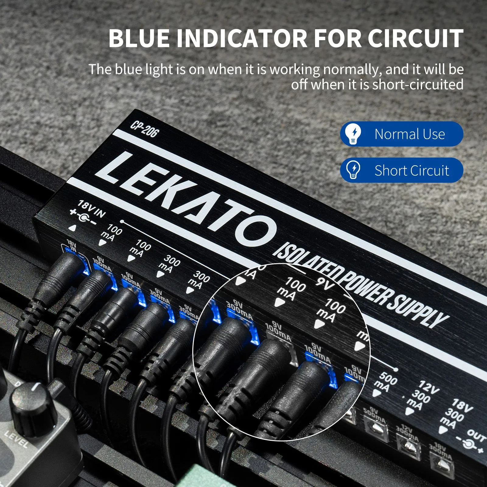 LEKATO CP-206 Guitar Isolated Pedal Power Supply