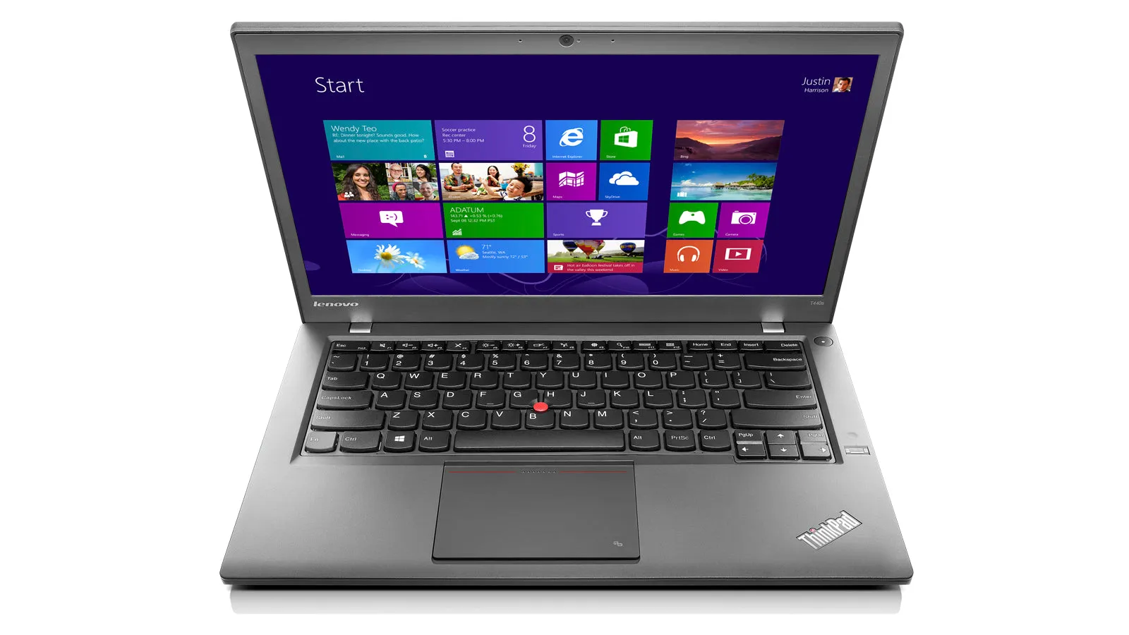 Lenovo ThinkPad T440 Ultrabook 14.1" - Intel Core i5-4300U @ 1.9GHz (4th Gen) | 1600x900 HD  IPS | 8GB RAM, 256GB SSD | Webcam, DisplayPort, VGA, USB 3 | Windows 10 Pro | Grade A (Certified Refurbished)