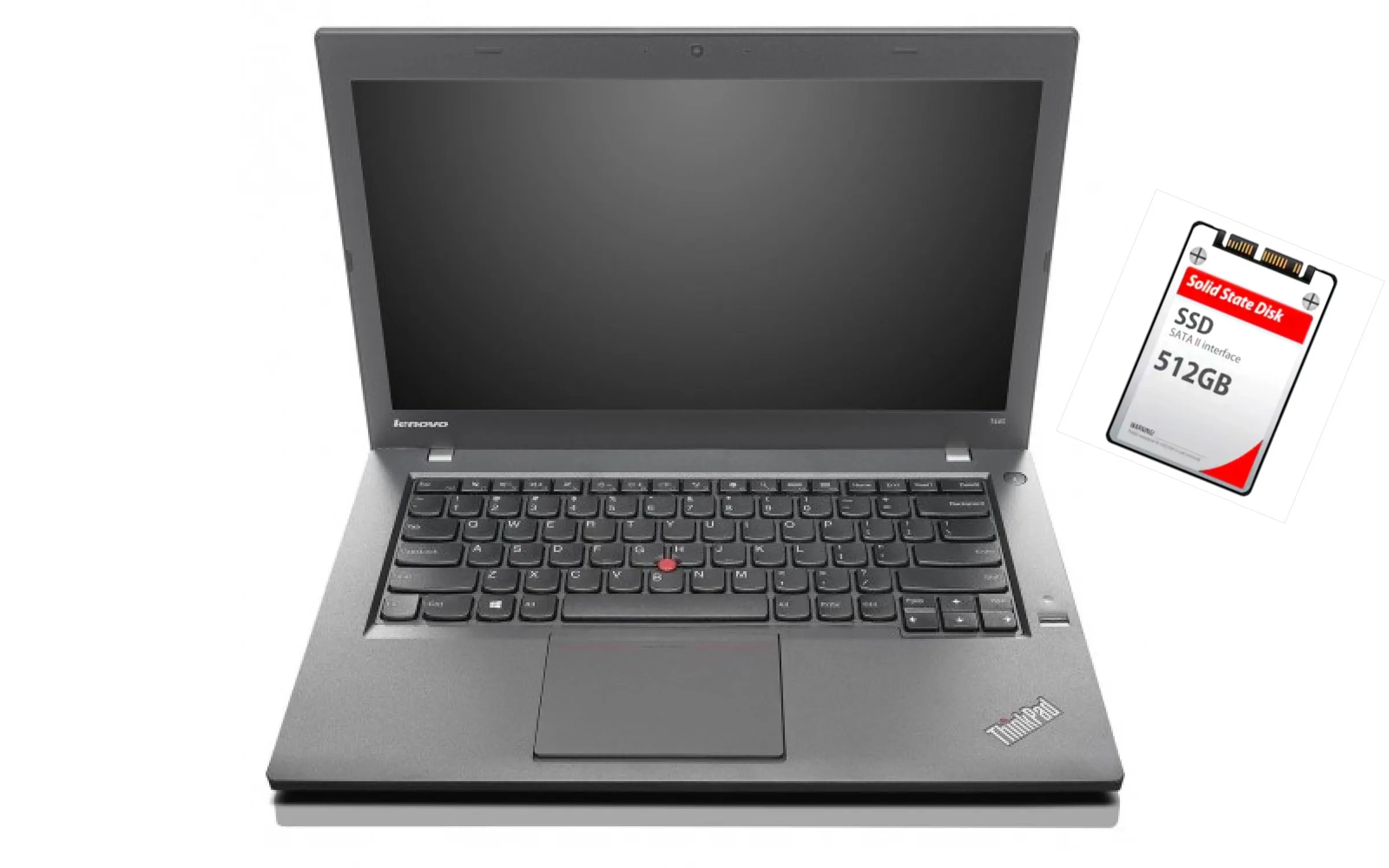 Lenovo ThinkPad T440 Ultrabook 14.1" - Intel Core i5-4300U @ 1.9GHz (4th Gen) | 1600x900 HD  IPS | 8GB RAM, 256GB SSD | Webcam, DisplayPort, VGA, USB 3 | Windows 10 Pro | Grade A (Certified Refurbished)