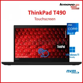 Lenovo ThinkPad T490 Laptop | 14" TOUCH SCREEN FHD IPS (1080p) | Intel Core i5-8365U (up to 4.10GHz) Quad-Core (8th Gen), 16GB RAM, 256GB NVMe SSD - Windows 11 - Intel® UHD 620, USB-C (Thunderbolt), HDMI - Certified Refurbished (Grade A) - 1 Year Warranty