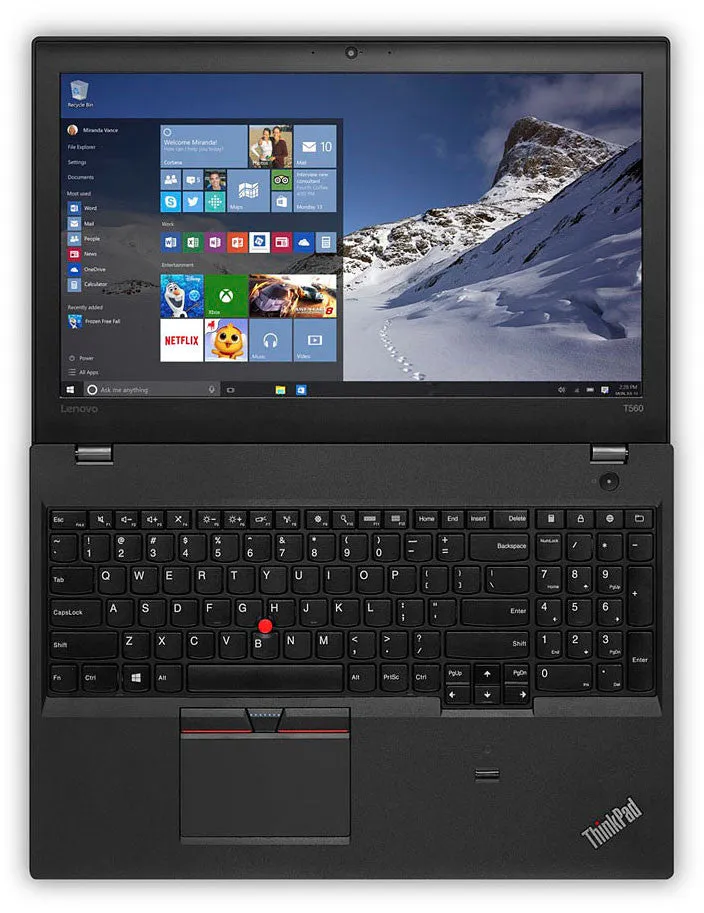 Lenovo ThinkPad T560 Enterprise 15.6" HD (720p) IPS Ultrabook | Intel Core i5-6300U (6th Gen), 8GB RAM, 256GB SSD, HDMI, Intel HD Graphics 620, Webcam, Windows 10 Pro x64  | Grade A (Certified Refurbished) - 1 Year Warranty