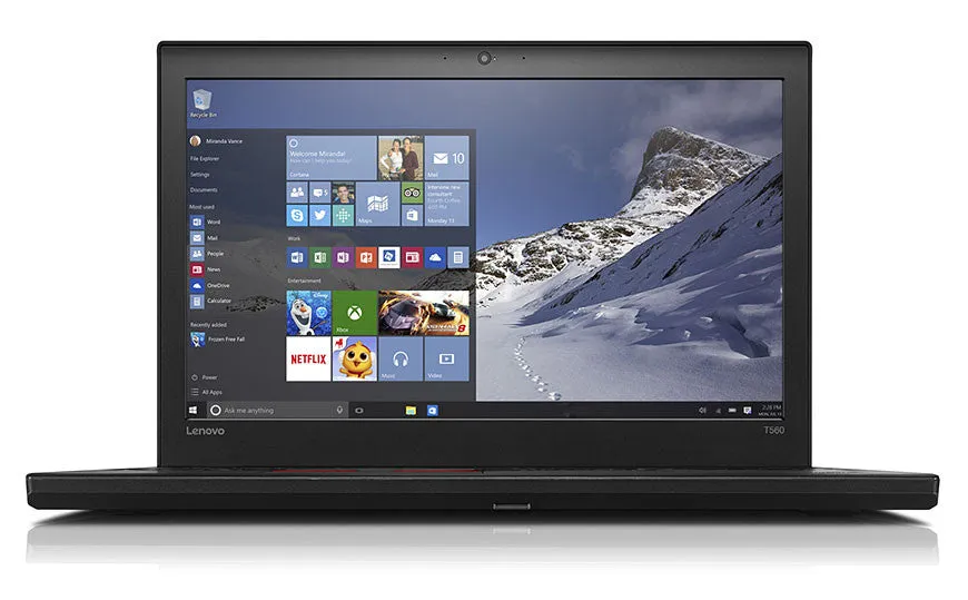 Lenovo ThinkPad T560 Enterprise 15.6" HD (720p) IPS Ultrabook | Intel Core i5-6300U (6th Gen), 8GB RAM, 256GB SSD, HDMI, Intel HD Graphics 620, Webcam, Windows 10 Pro x64  | Grade A (Certified Refurbished) - 1 Year Warranty